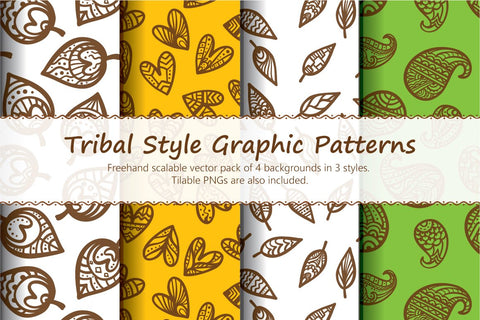 Tileable & scalable vector graphic seamless freehand style pattern pack