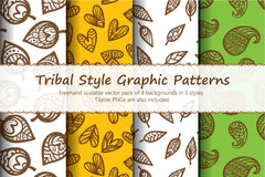 Tileable & scalable vector graphic seamless freehand style pattern pack