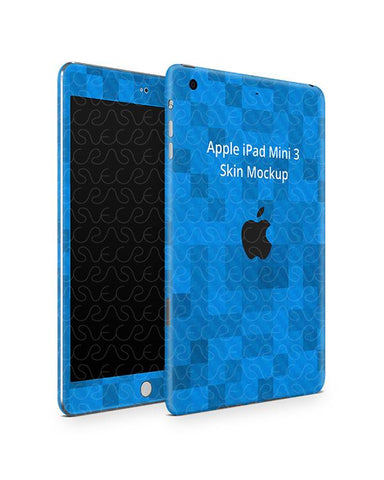 Apple iPad Mini 3 Tablet Skin Design Template (Front-Back Angled)