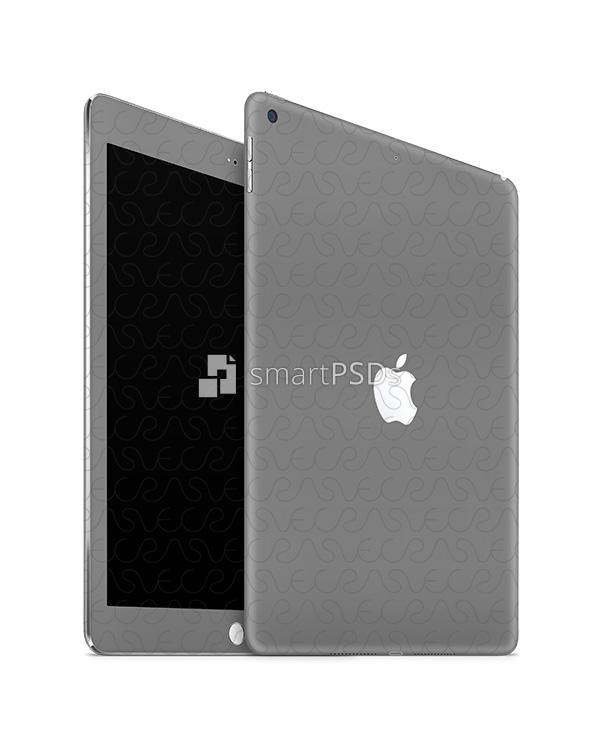 Apple iPad (9.7) 2018 Tablet Skin Design Template (Front-Back Angled)