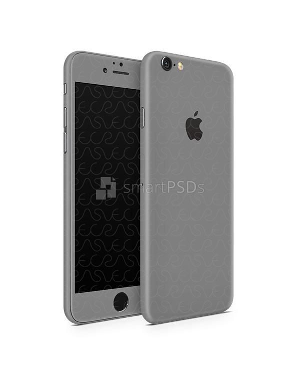 Apple iPhone 6-6s Vinyl Skin Design Mockup 2015 (Front-Back Angled)