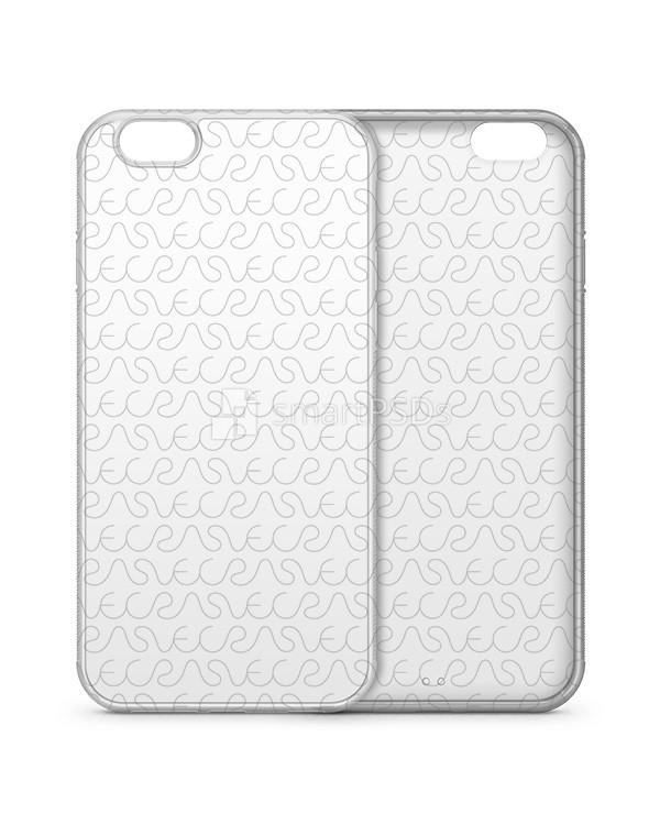 Apple iPhone 6-6s Plus 2d Clear Frosted Rubber Flex Mobile Case Design Mockup 2015 (3 Views)