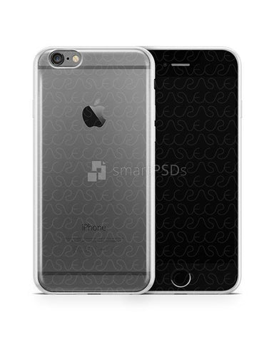 iPhone 6s Plus UV TPU Case with Frosted Edges Design Mockup 2015 (Front-Back angled)