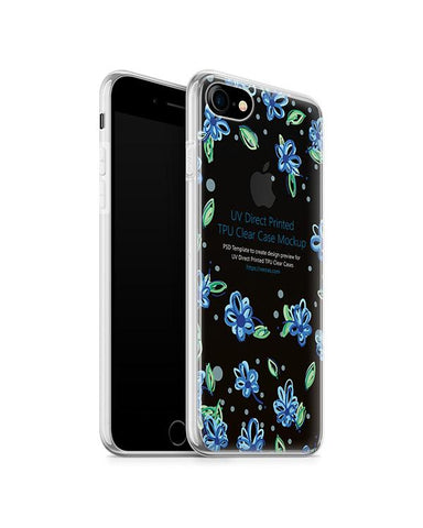iPhone 7 UV TPU Case with Frosted Edges Design Mockup 2016 (Front-Back angled)