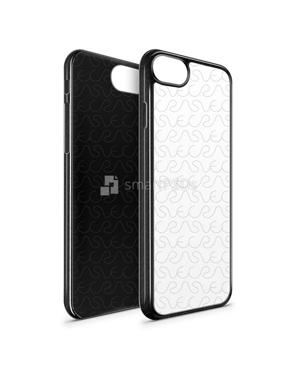 iPhone 8 2d PC Colored Case Design Mockup 2017 (Front-Back Angled)