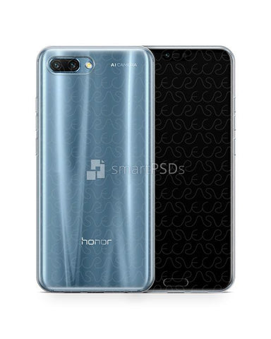 Honor 10 UV TPU Clear Case Mockup 2018