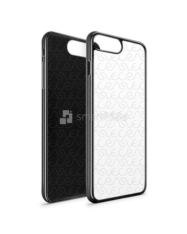 iPhone 8 Plus 2d PC Colored Case Design Mockup 2017 (Front-Back Angled)