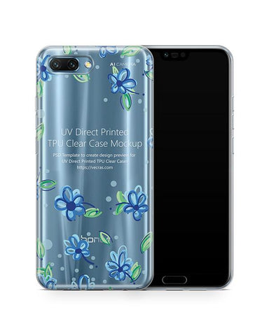Honor 10 UV TPU Clear Case Mockup 2018