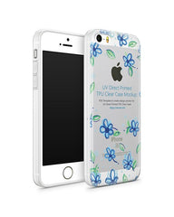 iPhone SE UV TPU Case with Frosted Edges Design Mockup 2016 (Front-Back angled)