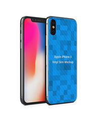 Apple iPhone X Vinyl Skin Design Mockup (Front-Back Angled)