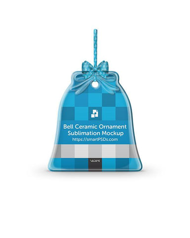 Bell Shape Ceramic Ornament Sublimation Mockup