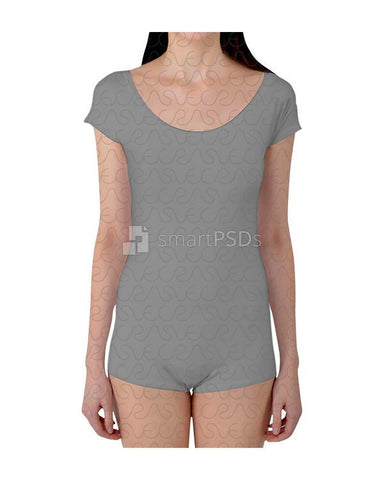 Boyleg Leotard Dress Design Mockup of Sublimation Cloth Printing - 2 Views