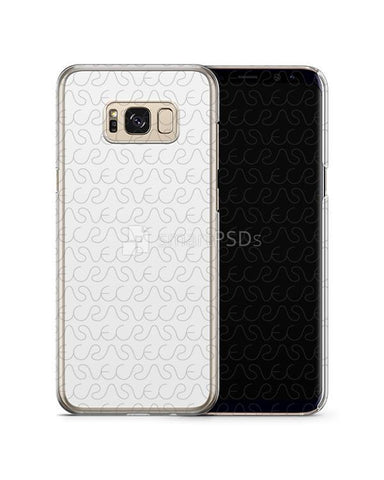 Samsung Galaxy S8-S8 Plus 2d Clear Mobile Case Design Mockup 2017 (Front-Back)