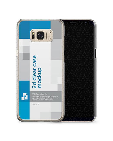 Samsung Galaxy S8-S8 Plus 2d Clear Mobile Case Design Mockup 2017 (Front-Back)