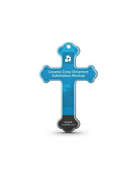 Cross Shape Ceramic Ornament Sublimation Mockup