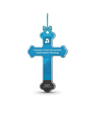 Cross Shape Ceramic Ornament Sublimation Mockup