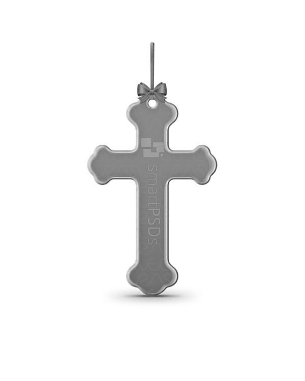 Cross Shape Ceramic Ornament Sublimation Mockup
