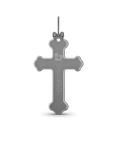 Cross Shape Ceramic Ornament Sublimation Mockup