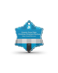 Snow Flake Shaped Ceramic Ornament Sublimation Mockup