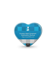 Heart Shaped Ceramic Ornament Sublimation Mockup