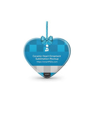 Heart Shaped Ceramic Ornament Sublimation Mockup