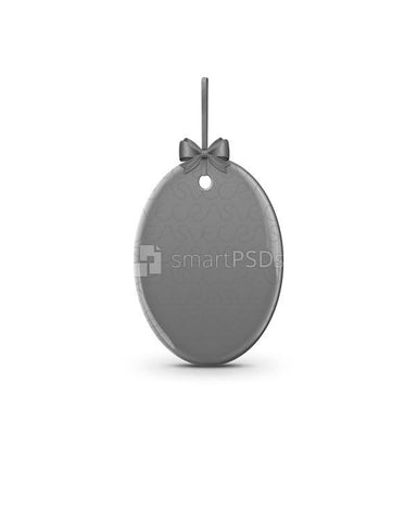 Oval Shaped Ceramic Ornament Sublimation Mockup