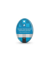 Oval Shaped Ceramic Ornament Sublimation Mockup