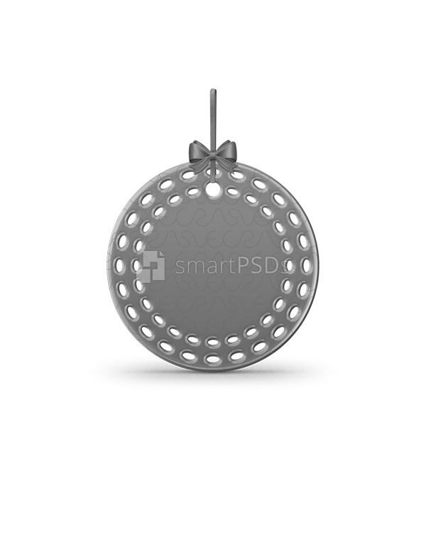 Round Doily with Leaf Trim Ceramic Ornament Sublimation Mockup