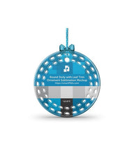 Round Doily with Leaf Trim Ceramic Ornament Sublimation Mockup