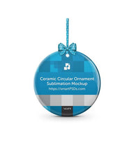 Circular Shaped Ceramic Ornament Sublimation Mockup