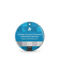 Circular Shaped Ceramic Ornament Sublimation Mockup