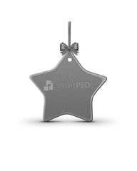 Star Shaped Ceramic Ornament Sublimation Mockup