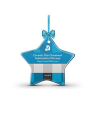 Star Shaped Ceramic Ornament Sublimation Mockup