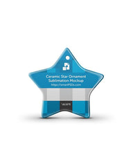 Star Shaped Ceramic Ornament Sublimation Mockup