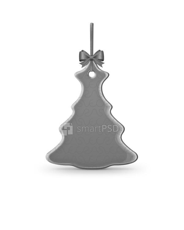 Tree Shaped Ceramic Ornament Sublimation Mockup