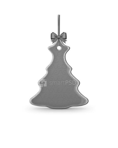 Tree Shaped Ceramic Ornament Sublimation Mockup