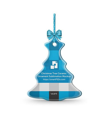 Tree Shaped Ceramic Ornament Sublimation Mockup