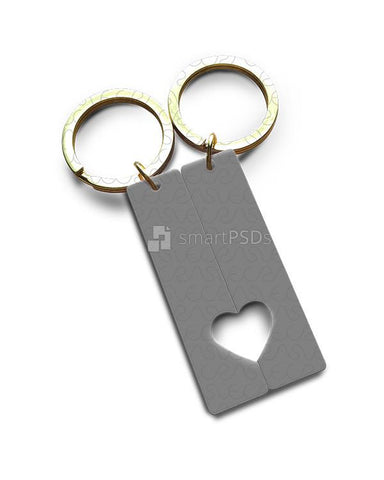 Open Heart Couples Keyring PSD Mockup