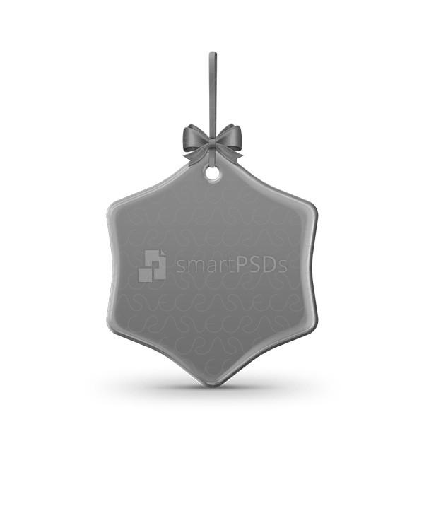 Curved Hexagon Shape Ceramic Ornament Sublimation Mockup