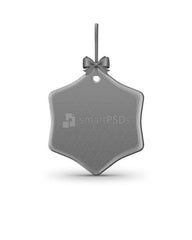 Curved Hexagon Shape Ceramic Ornament Sublimation Mockup