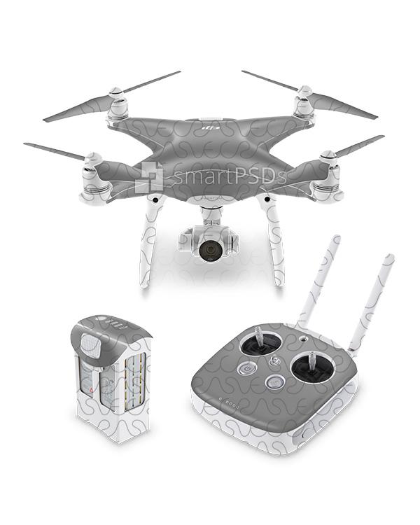 DJI Phantom 4 Drone Vinyl Skin Design Mockup