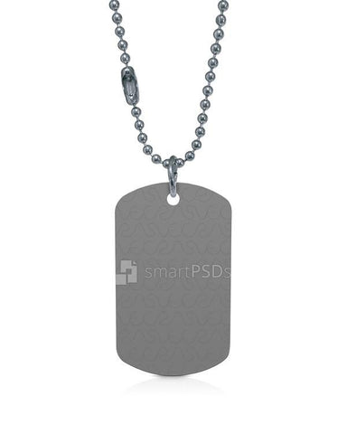 Gi Dog Tag with Chain PSD Mockup