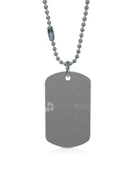 Gi Dog Tag with Chain PSD Mockup