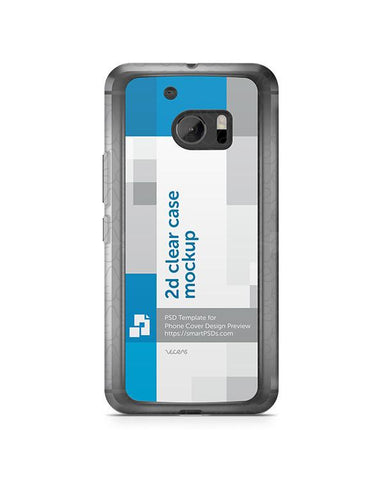 HTC 10 2d Clear Mobile Case Design Mockup 2016