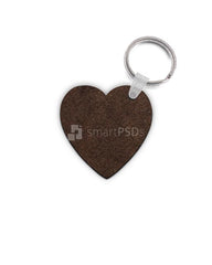 Heart Shape Keyring Design Mockup - 2 Views