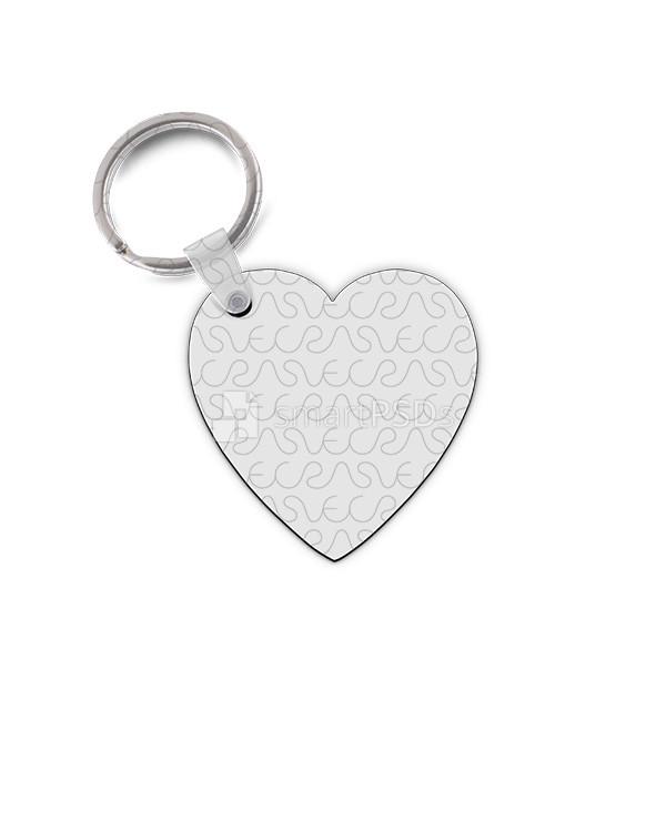 Heart Shape Keyring Design Mockup - 2 Views