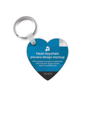 Heart Shape Keyring Design Mockup - 2 Views