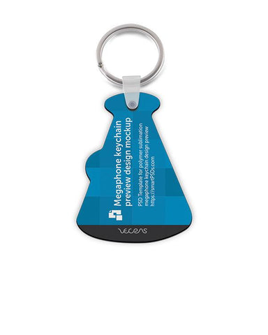 Megaphone Shape Keyring Design Mockup - 2 Views