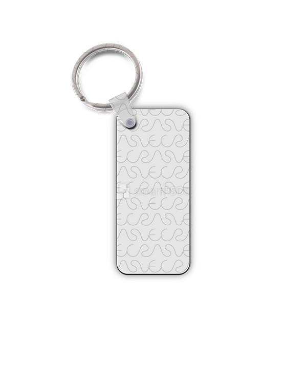 Rectangle Shape Keyring Design Mockup - 2 Views