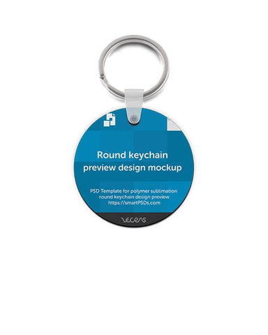 Round Shape Keyring Design Mockup - 2 Views